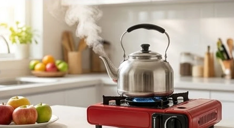 Đun sôi ấm nước trên chiếc bếp mới mang vào nhà để kích hoạt sinh khí dồi dào