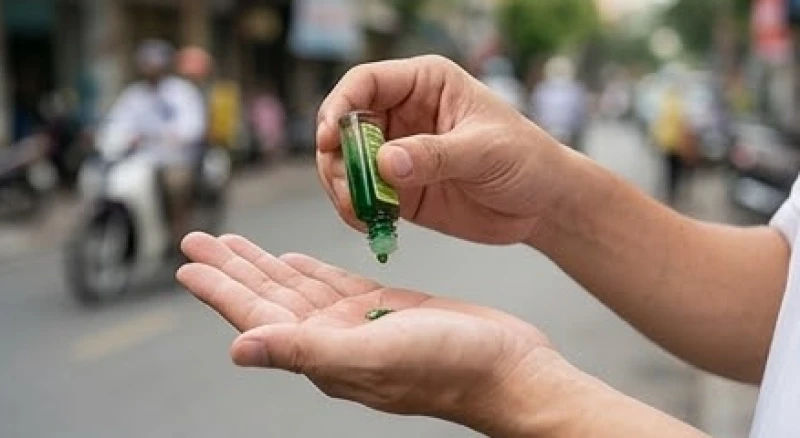 Bôi dầu gió vào lòng bàn tay để giữ ấm và kháng khuẩn khi đi ngang qua đám tang