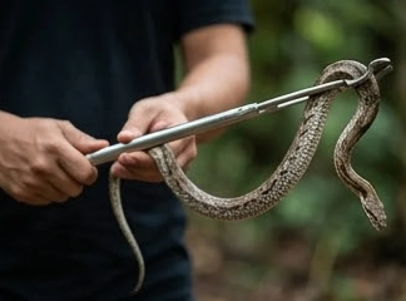 Mơ thấy bắt rắn: Giải mã điềm hung cát và sổ mơ theo tình huống 8 Sử dụng một chiếc gậy chuyên dụng bằng kim loại để kẹp chặt lấy thân một con rắn từ khoảng cách xa