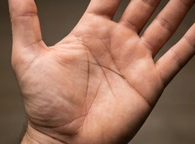 Lòng bàn tay nam giới với đường Trí Đạo và Tâm Đạo nhập làm một tạo thành rãnh sâu cắt ngang