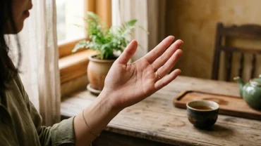 Cận cảnh lòng bàn tay phụ nữ Việt Nam với đường chỉ tay sinh mệnh nữ rõ nét chạy quanh gò Kim Tinh