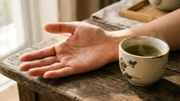 Lòng bàn tay mở rộng dưới ánh sáng tự nhiên để xác định đường chỉ tay sự nghiệp dài