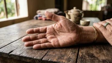Cận cảnh lòng bàn tay của người Việt với đường chỉ tay tình duyên nổi bật chạy dưới các gốc ngón tay
