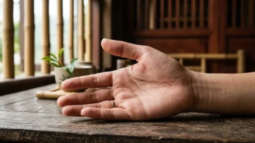Cận cảnh lòng bàn tay người Việt Nam hiển thị rõ nét đường chỉ tay tình duyên mắt xích dưới ánh sáng tự nhiên