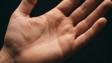 Bàn tay mở rộng với các đường chỉ tay xuất ngoại được ánh sáng chiếu rõ nét trên gò Thái Âm