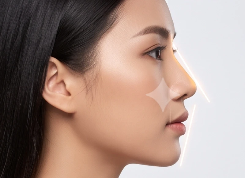 Ngũ nhạc trên khuôn mặt: Tiêu chuẩn nam nữ và cách hóa giải 11 Trục đường thẳng nối từ đỉnh mũi qua điểm nhô của môi trên để kiểm tra khoảng cách thụt lùi của chiếc cằm lẹm