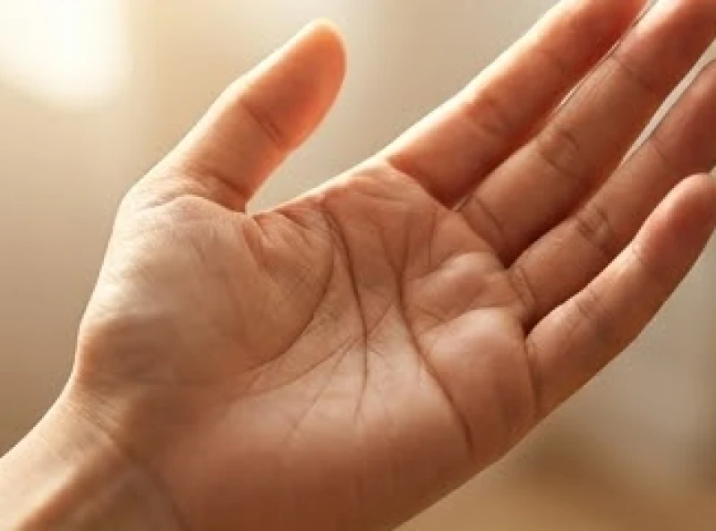 Lòng bàn tay xòe nhẹ dưới ánh nắng buổi sáng cho thấy rõ bốn đường chỉ tay sâu và liền mạch tạo thành hình chữ M