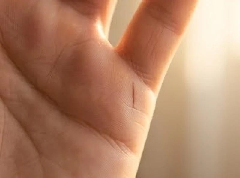 Khu vực gò Thủy Tinh dưới ngón út xuất hiện rõ đường nét tài lộc thẳng đứng