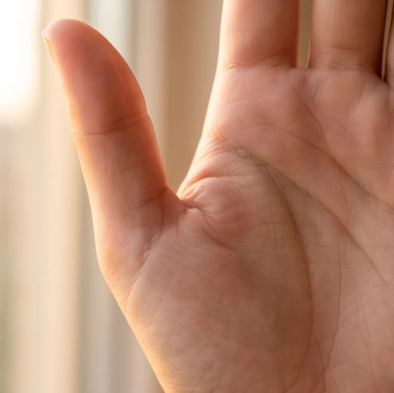 Khoảng cách giữa nếp gấp chân ngón tay út và đường Tâm Đạo lớn trải dài trên lòng bàn tay