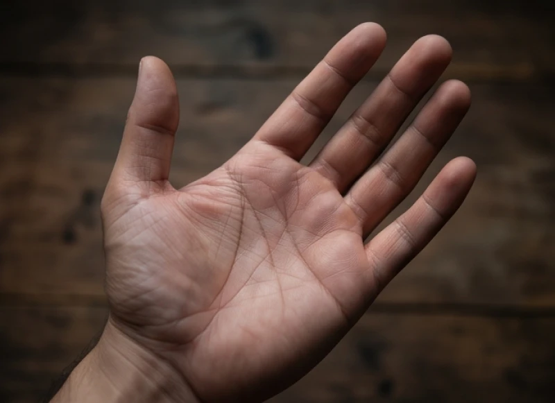 Lòng bàn tay có những đoạn vân đứt khúc và mờ nhạt đan xen vào nhau