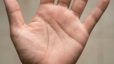 Bàn tay ngửa lên với đường tình duyên dài và sâu chạy ngang qua lòng bàn tay