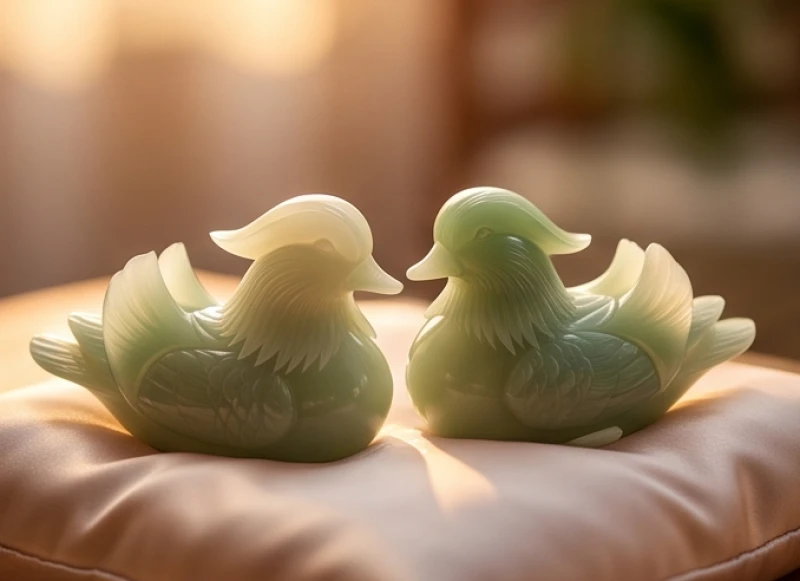 Biểu tượng uyên ương bằng ngọc mang ý nghĩa hòa hợp trong tình duyên của nữ Canh Dần