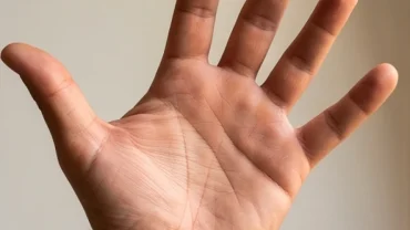 Cận cảnh lòng bàn tay nam giới mở rộng hiển thị rõ đường trí đạo sâu và liền mạch dưới ánh sáng tự nhiên