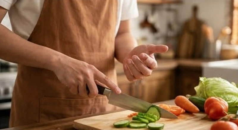Chảy máu là điềm gì: Giải mã chi tiết và cách hóa giải 4 Người phụ nữ vô tình thái trúng ngón tay khi đang chuẩn bị bữa ăn trong một gian bếp mang phong cách gia đình