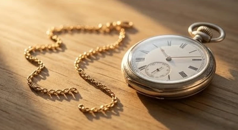 Đứt dây chuyền là điềm gì: Tra cứu khung giờ và cách hóa giải 6 Chiếc đồng hồ cổ điển và một sợi dây chuyền đứt lấp lánh dưới ánh nắng chan hòa của buổi xế chiều