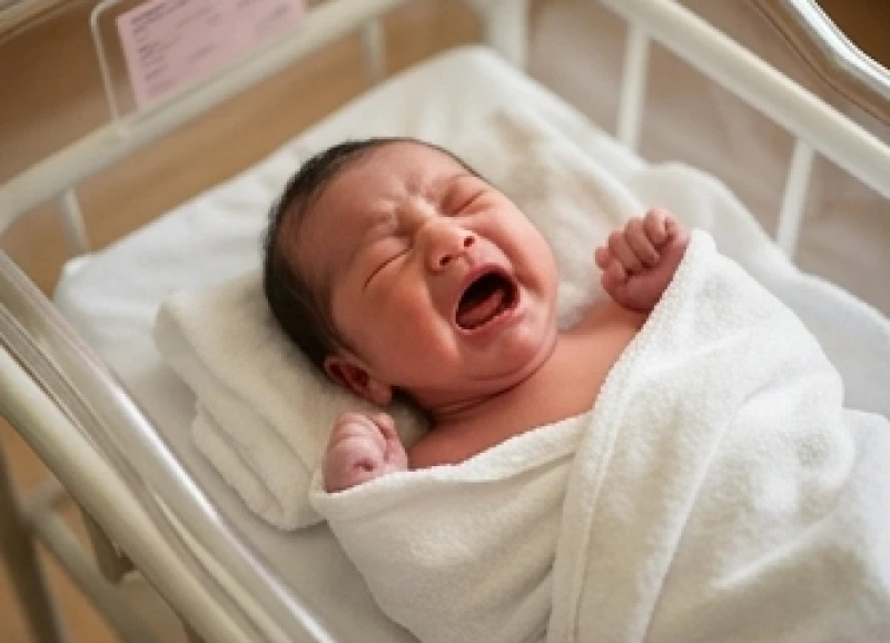 Bé sơ sinh đang cất tiếng khóc chào đời vô cùng khỏe mạnh đánh tan quan niệm sinh dữ tử lành