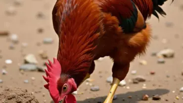 Gà bới đất tìm mồi