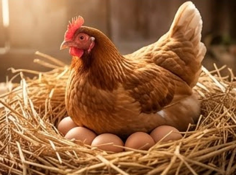 Mơ thấy ổ trứng gà: Tra cứu điềm báo bối cảnh và số tài lộc 7 Cô gà mái lông nâu đang ủ ấm cho những quả trứng trong tổ bằng rơm mềm mại
