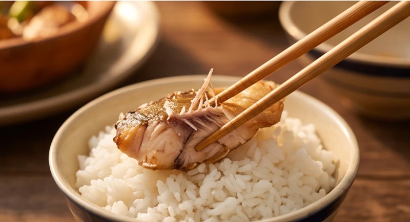 Mơ thấy ăn cơm với cá: Điềm báo cát hung và cách hóa giải 6 Hành động gắp chiếc xương cá cẩn thận ra khỏi bát cơm nhằm tránh những rắc rối khi giao tiếp