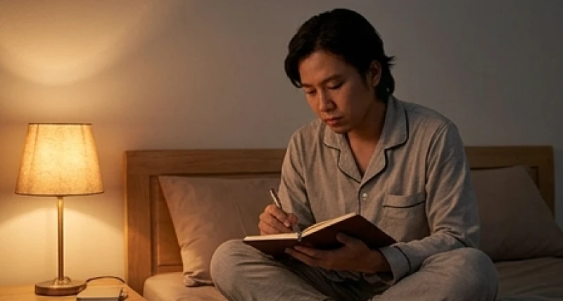 Mơ thấy đánh đề: Giải mã điềm báo và tra cứu sổ mơ chuẩn xác 3 Người phụ nữ ngồi trên giường ghi lại cảm xúc và chi tiết giấc mơ lúc rạng sáng