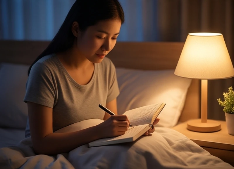 Ngồi ghi chép lại giấc mơ vào sổ tay trong ánh đèn vàng tĩnh lặng, phương pháp đóng khung nỗi sợ và xoa dịu nhịp tim