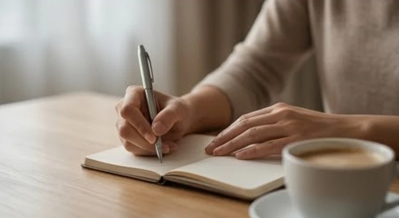 Mơ thấy bị đánh ghen là điềm gì: Giải mã bối cảnh & cách hóa giải 6 Một người đang viết nhật ký trên bàn để phân tích những cảm xúc của chính mình