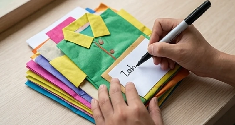 Dùng bút dạ ghi rõ thông tin họ tên và ngày mất lên tờ nhãn dán dán trên gói đồ mã