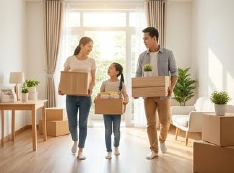 Thành viên trong gia đình tự tay bưng bê và sắp xếp đồ đạc vào ngày đọc văn khấn nhập trạch