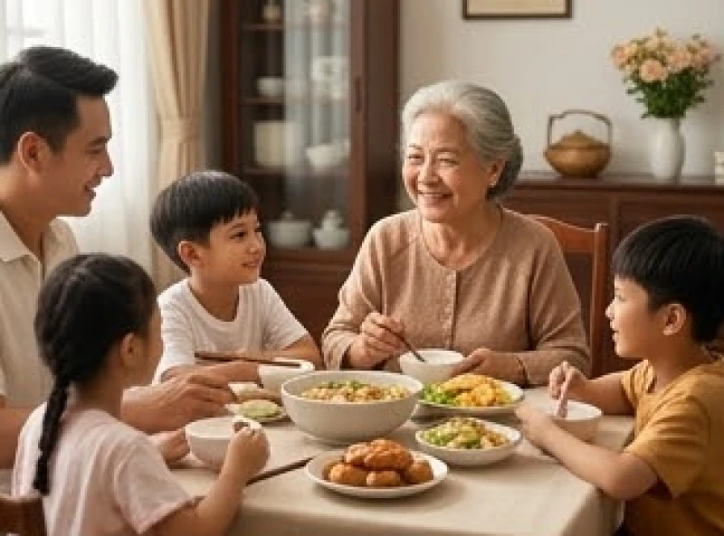 Tử vi trọn đời tuổi Bính Thân 1956 nữ mạng: Hậu vận & dưỡng mệnh 3 Đại gia đình ba thế hệ cùng nhau dùng bữa cơm đầm ấm, thể hiện niềm hạnh phúc viên mãn của người lớn tuổi