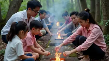 Gia đình cúng bái Thanh minh