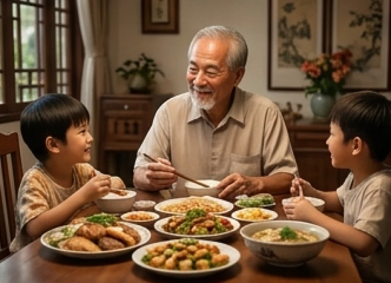 Tử vi tuổi Kỷ Hợi 1959 năm 2026: Lịch 12 tháng và mâm cúng sao 8 Mâm cơm gia đình ấm cúng đong đầy niềm vui giữa người lớn tuổi và các thế hệ con cháu