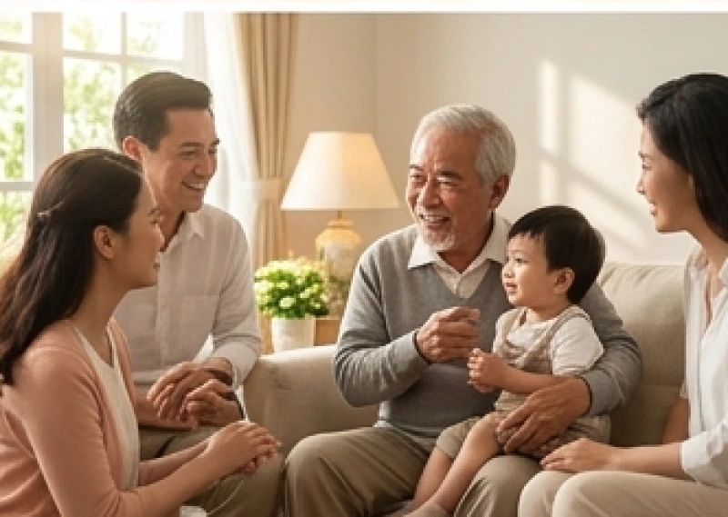 Tử vi tuổi Tân Mão 1951 năm 2027: Chi tiết mâm cúng dâng sao 10 Ông bà vui vẻ trò chuyện và trao đổi kinh nghiệm sống cùng con cháu trong không gian ấm cúng
