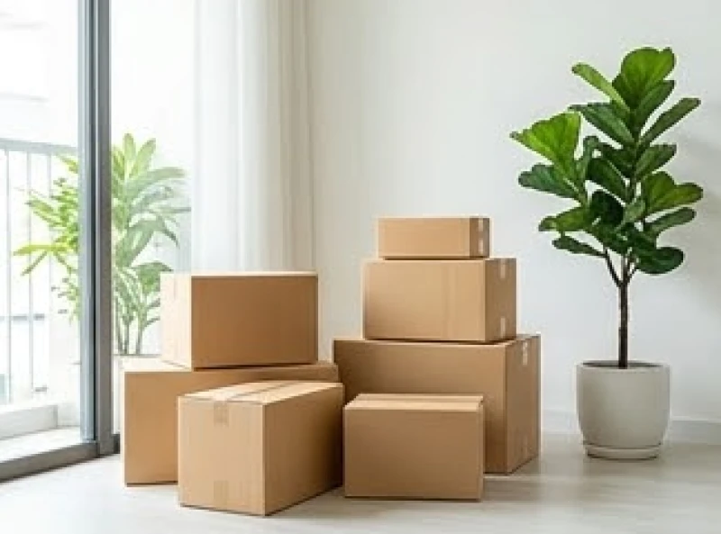 Tuổi Sửu nhập trạch ngày nào tốt: lịch 12 tháng & mâm cúng 5 Những thùng carton chứa đồ đạc được xếp gọn gàng trong không gian phòng khách hiện đại