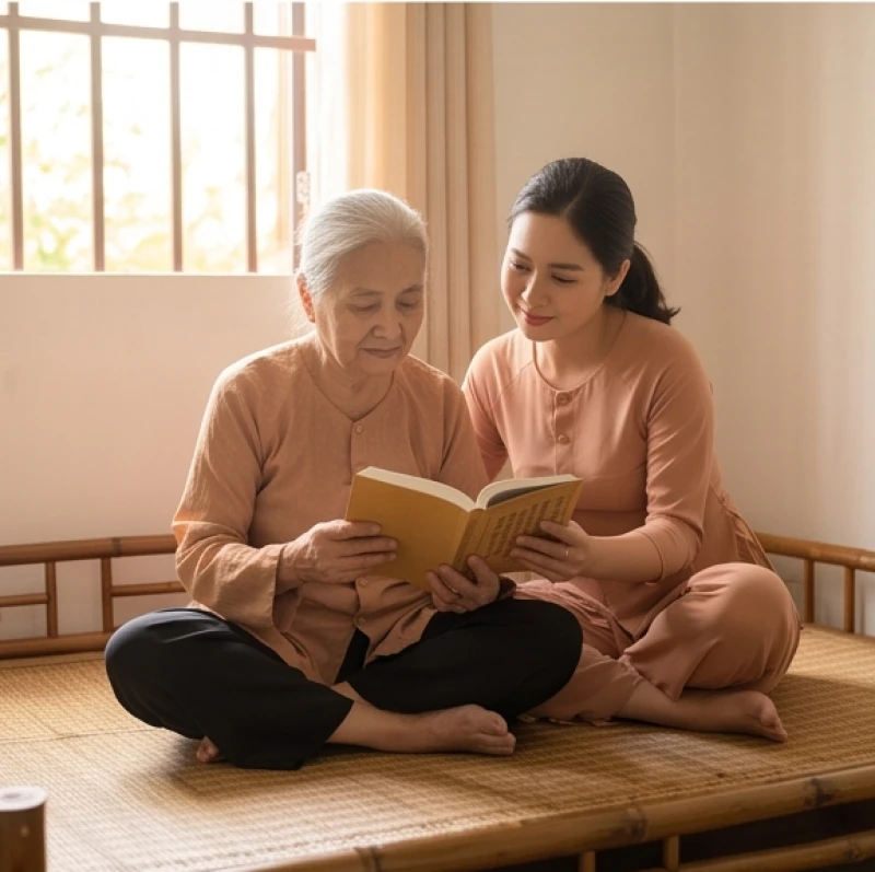 Văn khấn Địa Tạng cầu siêu: Bài cúng chuẩn theo từng hoàn cảnh 8 Bậc con cháu thành tâm dâng trà và tụng kinh hồi hướng công đức cho cửu huyền thất tổ trong gia đình.