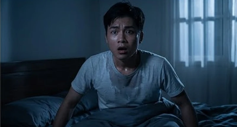 Gương mặt bàng hoàng toát mồ hôi lạnh của một người vừa thức giấc sau cơn ác mộng bị cưỡng ép cạo trọc đầu
