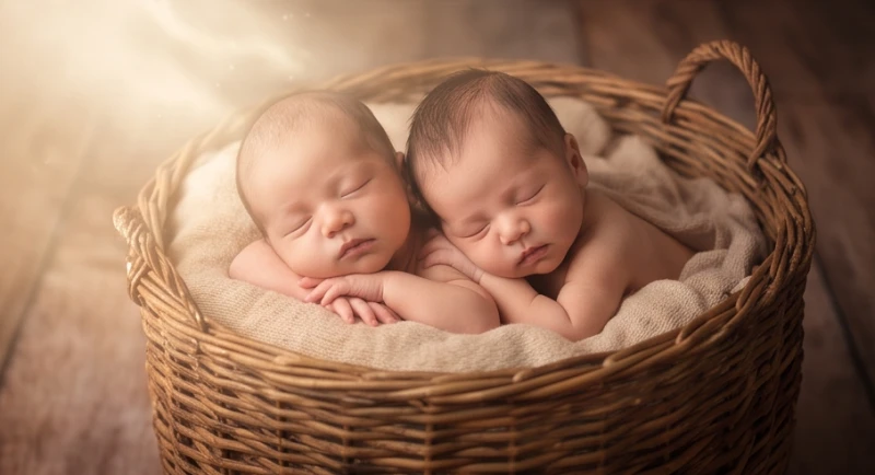 Mơ thấy mình có bầu đi đẻ: Điềm báo tâm lý & bộ số tài lộc 5 Hai em bé sơ sinh đáng yêu đang ngủ say sưa tượng trưng cho niềm vui và tài lộc nhân đôi