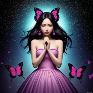 Giấc mơ thấy bướm phụ nữ đẹp nhiều màu sắc