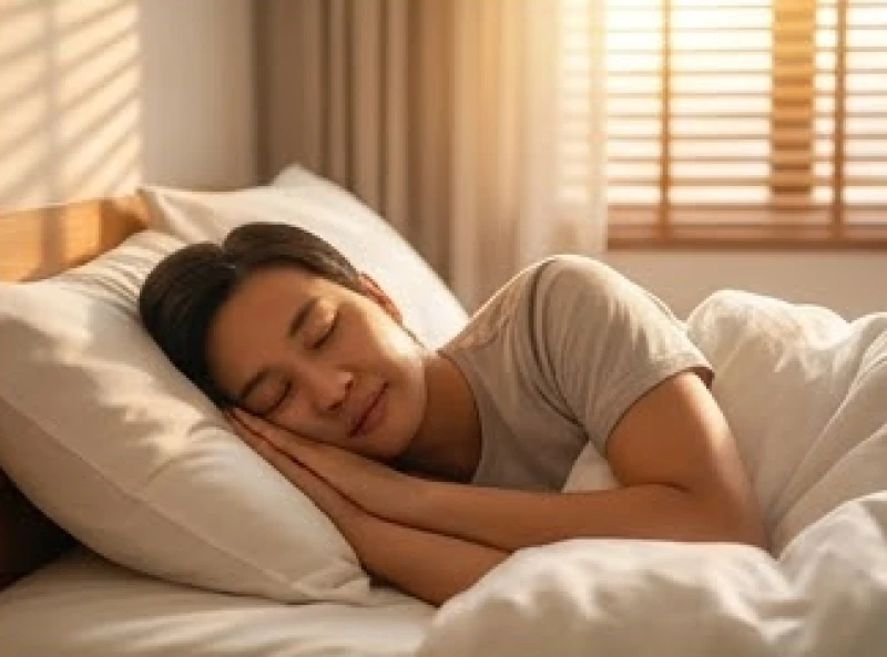 Một người ngủ say bình yên trong căn phòng ấm áp, đại diện cho những giấc mơ mang tính biểu tượng tài lộc