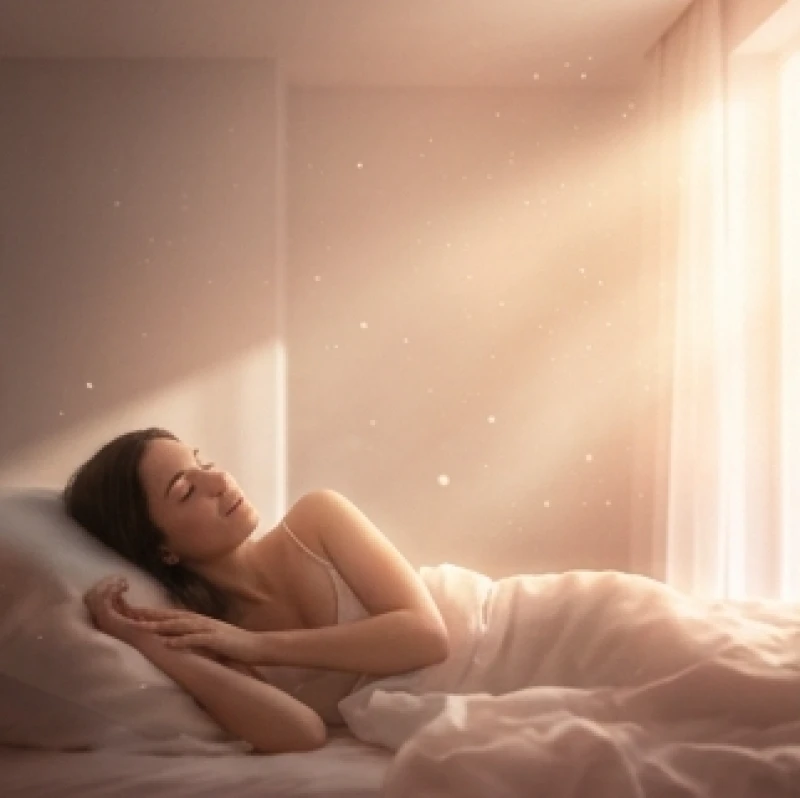 Một người thức dậy với tâm thế bình thản giữa không gian căn phòng ngập tràn ánh sáng rực rỡ