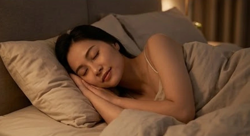 Mơ thấy mẻ răng không chảy máu: Điềm báo và bộ số dân gian 7 Một người phụ nữ đang chìm vào giấc ngủ sâu trong không gian phòng ngủ yên tĩnh, mờ ảo