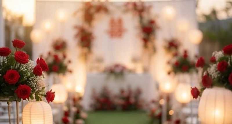 Khung cảnh lễ đường lộng lẫy ngập tràn hoa tươi đại diện cho những điềm báo tốt lành khi mơ thấy đám cưới