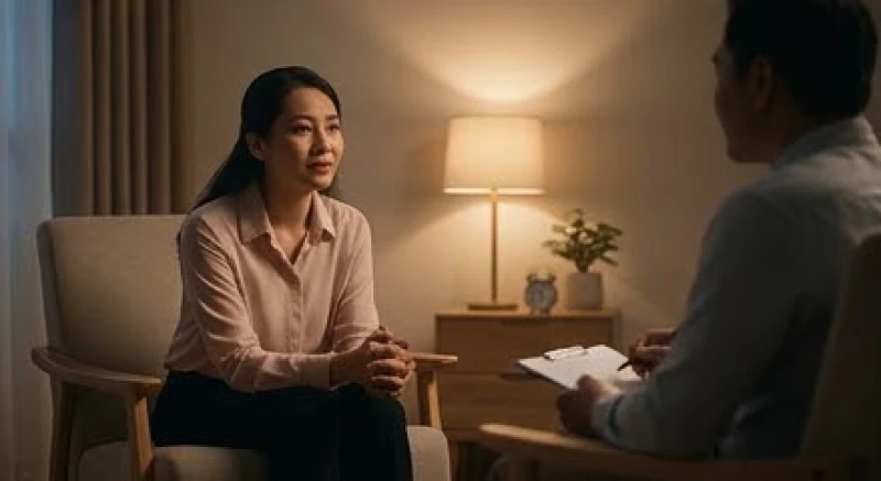 Bác sĩ tâm lý đang lắng nghe và ghi chép lại những chia sẻ của người bệnh