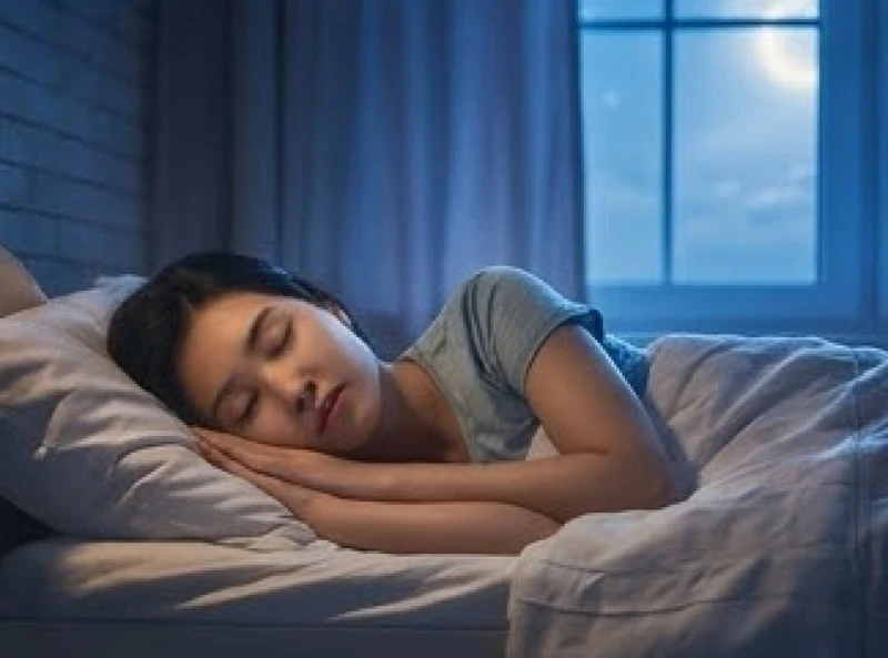 Cô gái nằm ngủ say sưa với trạng thái thư giãn tuyệt đối giúp cơ thể hồi phục sau áp lực căng thẳng