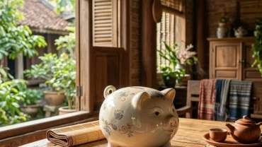 Hình ảnh chú heo đất xinh xắn đại diện cho sự sung túc khi giải mã giấc mơ thấy heo trong phong thủy và tâm lý học