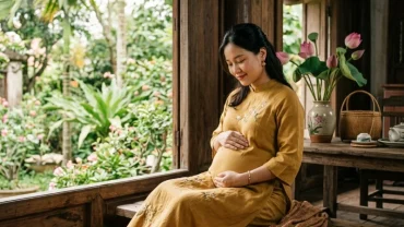 Hình ảnh người mẹ bầu mang nét mặt an yên giúp giải mã giấc mơ thấy mang thai sinh con qua góc nhìn tâm lý học