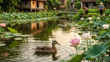 Bức ảnh minh họa chi tiết các yếu tố phong thủy và tâm linh giúp giải mã giấc mơ thấy vịt mang lại tài lộc