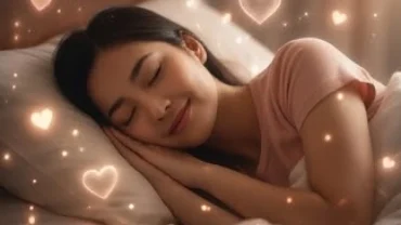 Cô gái Việt Nam đang ngủ say giữa những biểu tượng lơ lửng, gợi lên sự bí ẩn khi giải mã giấc mơ về tình yêu