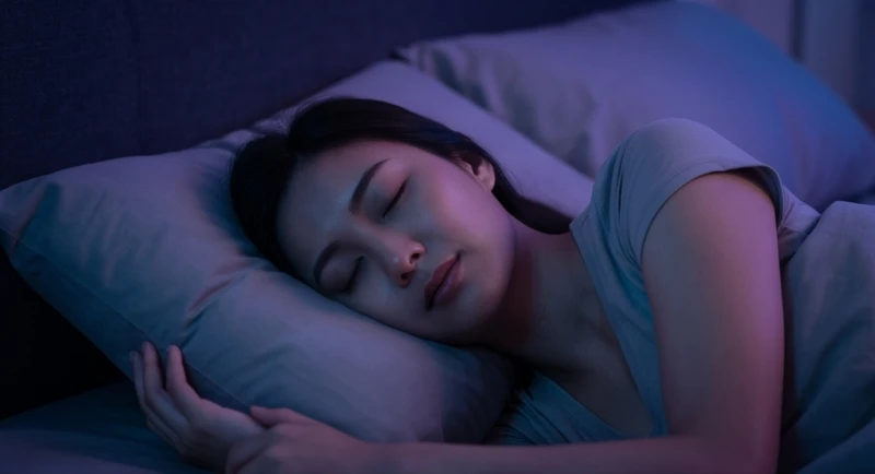 Mơ Thấy Quan Hệ Đồng Giới: Đọc Vị Tâm Lý Ẩn Giấu & Điềm Báo 2 Một người ngủ sâu trong trạng thái bình yên, đại diện cho giai đoạn REM xử lý các giấc mộng đồng giới phức tạp