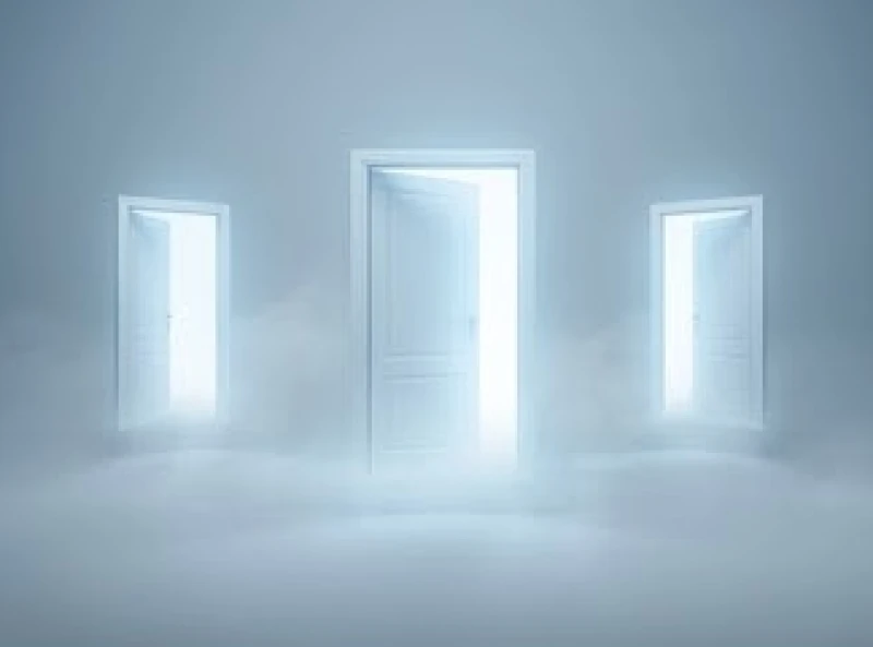 Ba chiếc cánh cửa ánh sáng đại diện cho ba kịch bản khác nhau khi gặp hiện tượng mơ thấy răng sắp rụng