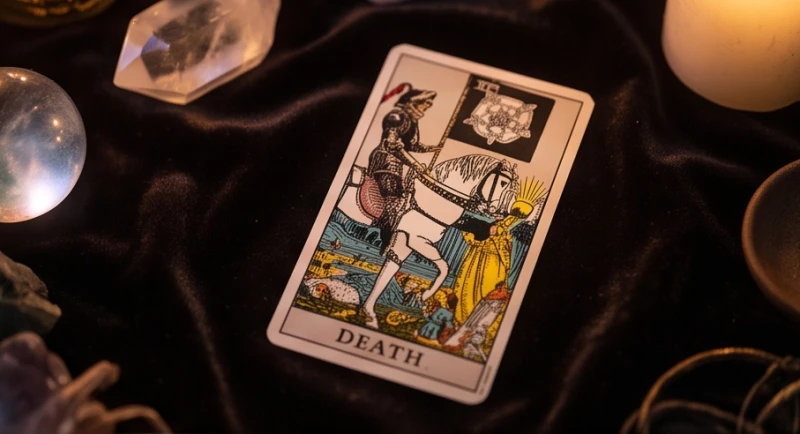 Lá bài Death trong Tarot tượng trưng cho sự khép lại một chu kỳ thay vì điềm báo mơ thấy mình chết